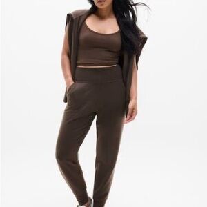 Athleta Brooklyn Mid Rise Jogger Chocolate Brown Size Large